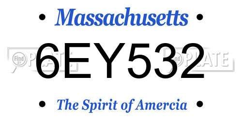 6EY532 Massachusetts License Plate