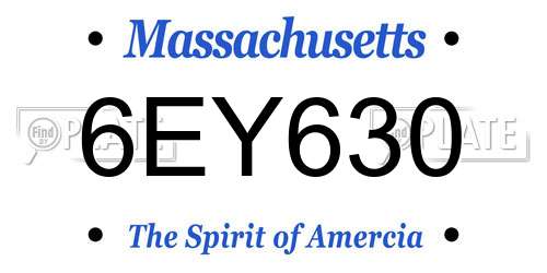 6EY630 Massachusetts License Plate