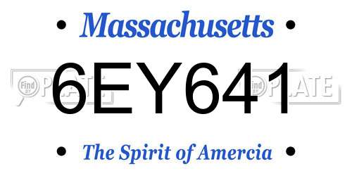 6EY641 Massachusetts License Plate