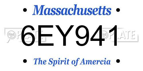 6EY941 Massachusetts License Plate