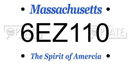 6EZ110 Massachusetts License Plate