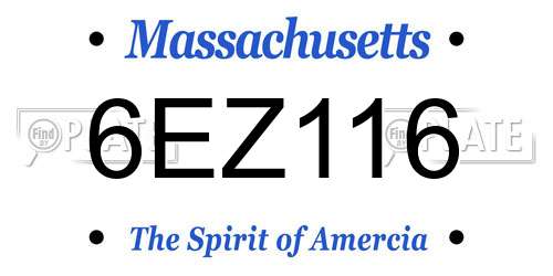 6EZ116 Massachusetts License Plate
