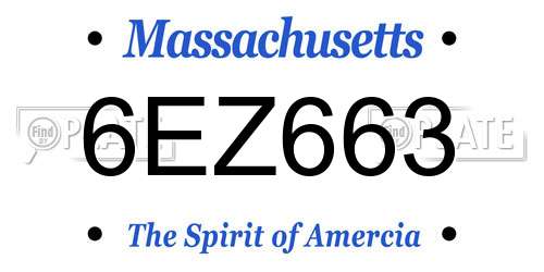 6EZ663 Massachusetts License Plate