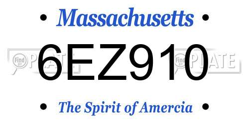 6EZ910 Massachusetts License Plate