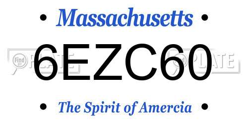 6EZC60 Massachusetts License Plate