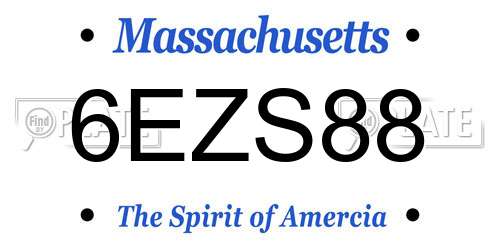 6EZS88 Massachusetts License Plate