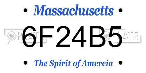 6F24B5 Massachusetts License Plate