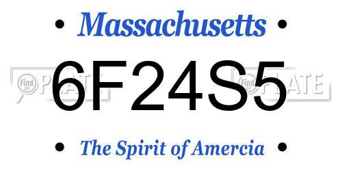 6F24S5 Massachusetts License Plate