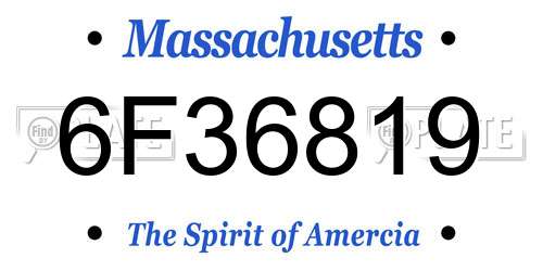 6F36819 Massachusetts License Plate