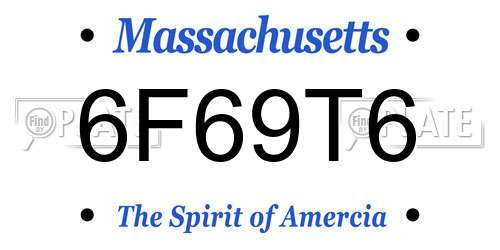 6F69T6 Massachusetts License Plate