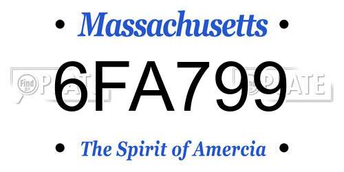 6FA799 Massachusetts License Plate