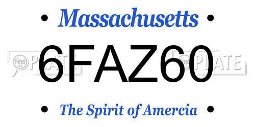 6FAZ60 Massachusetts License Plate
