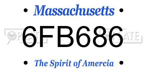 6FB686 Massachusetts License Plate