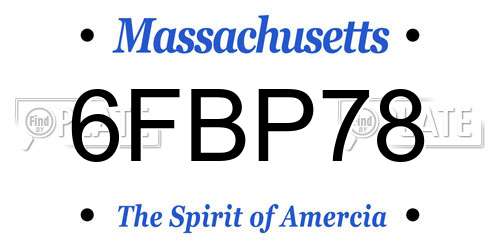 6FBP78 Massachusetts License Plate