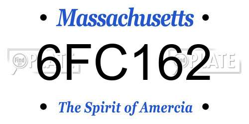 6FC162 Massachusetts License Plate