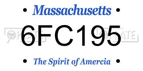 6FC195 Massachusetts License Plate
