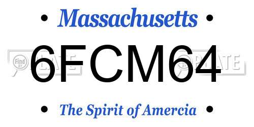6FCM64 Massachusetts License Plate