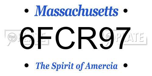 6FCR97 Massachusetts License Plate