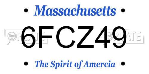 6FCZ49 Massachusetts License Plate