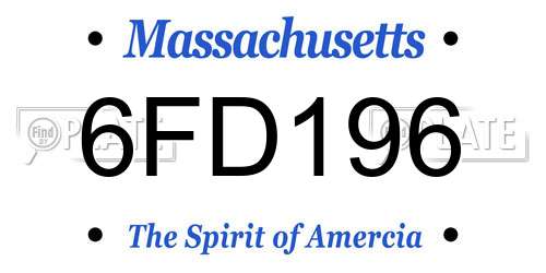 6FD196 Massachusetts License Plate