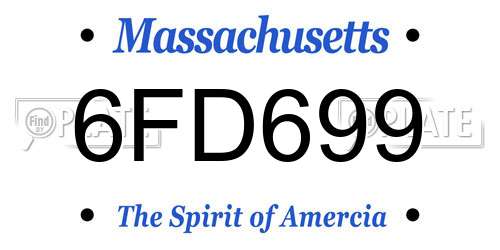 6FD699 Massachusetts License Plate
