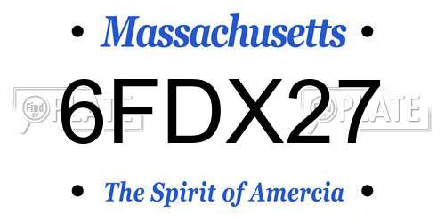 6FDX27 Massachusetts License Plate