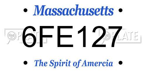 6FE127 Massachusetts License Plate