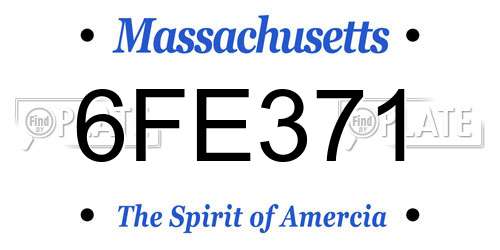 6FE371 Massachusetts License Plate