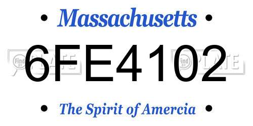 6FE4102 Massachusetts License Plate