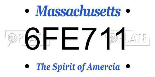 6FE711 Massachusetts License Plate