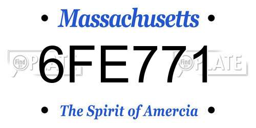 6FE771 Massachusetts License Plate