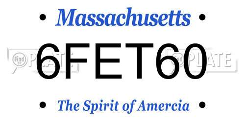 6FET60 Massachusetts License Plate
