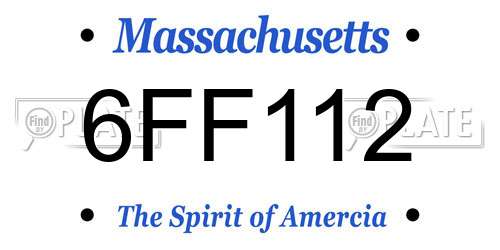 6FF112 Massachusetts License Plate