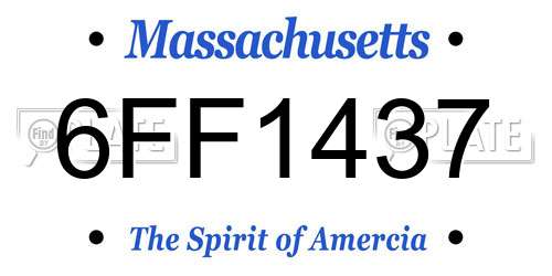 6FF1437 Massachusetts License Plate