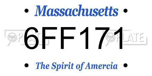 6FF171 Massachusetts License Plate