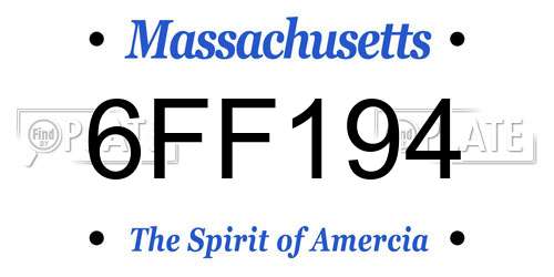 6FF194 Massachusetts License Plate