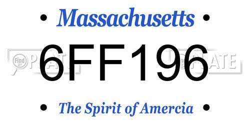6FF196 Massachusetts License Plate