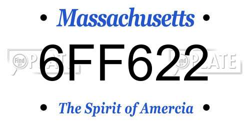 6FF622 Massachusetts License Plate