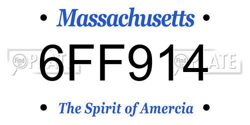 6FF914 Massachusetts License Plate