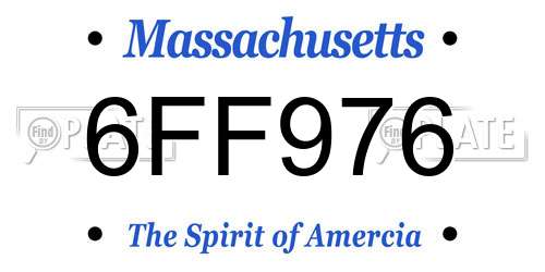 6FF976 Massachusetts License Plate