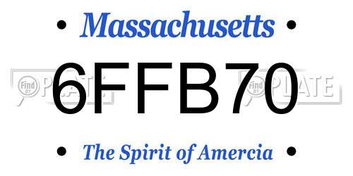 6FFB70 Massachusetts License Plate