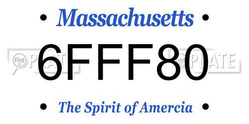 6FFF80 Massachusetts License Plate