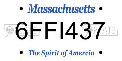 6FFI437 Massachusetts License Plate
