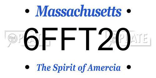 6FFT20 Massachusetts License Plate
