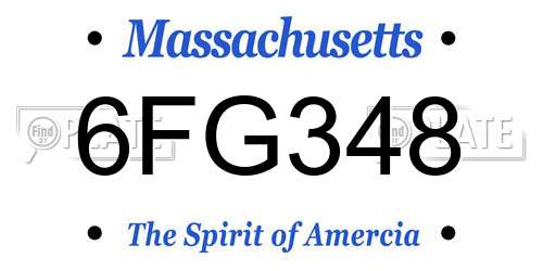 6FG348 Massachusetts License Plate