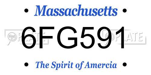 6FG591 Massachusetts License Plate