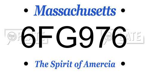 6FG976 Massachusetts License Plate