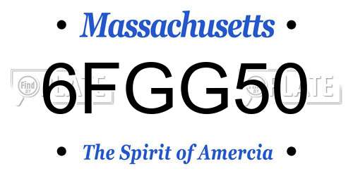 6FGG50 Massachusetts License Plate