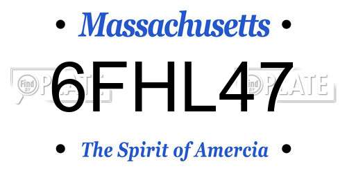 6FHL47 Massachusetts License Plate