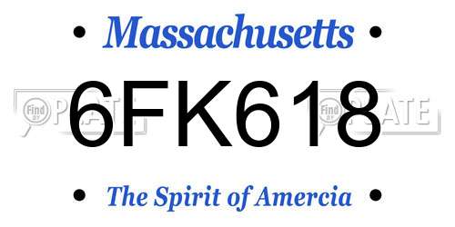 6FK618 Massachusetts License Plate